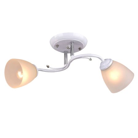 люстра потолочная РОССВЕТ Лютня 2х60Вт Е27 металл белый радиатор ksgrowl 326 мм для квантовых led ламп 120вт