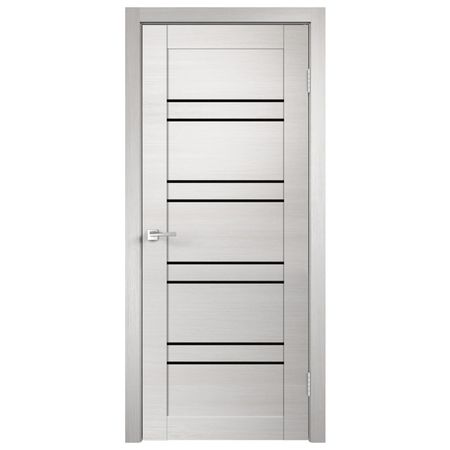 полотно дверное Веллдорис Линеа 8 дуб белый стекло 200х70см экошпон наличник веллдорис белый 70мм телескопический