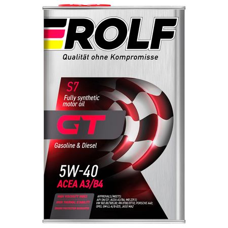 масло моторное ROLF GT SAE 5W-40 API SN/CF 4л масло трансмиссионное rolf atf iii минеральное 1л