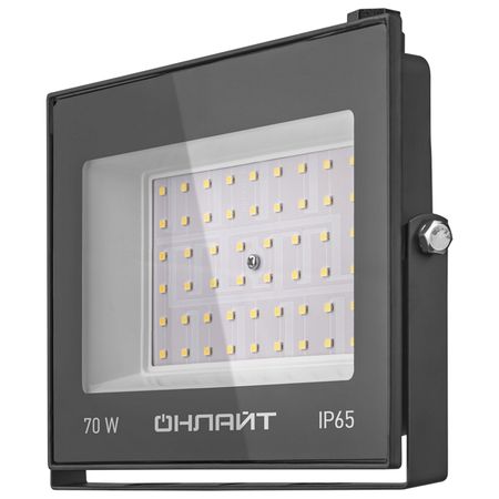 прожектор светодиодный ОНЛАЙТ 70Вт 5600Лм 6000К IP65 черный светодиодный прожектор drivevisionh11led lens 1 1 h4 h7 h18 9005 9006 9012 лампы для автомобильных фар мини объектив прожектор турбо светодиод 6000k