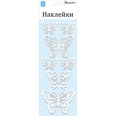 наклейка ROOMDECOR Мерцающие бабочки 10х25см, арт.RKA 7404 наклейка roomdecor анемон 32х50см арт rka 9306 вк