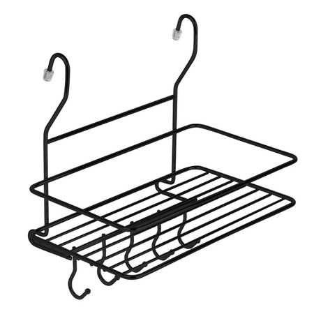 полка для рейлинга большая с крючками черный матовый крючок для рейлинга 70x40x12мм матовый 3шт декорированный