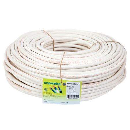 кабель ПВС ЭлПроКабель гибкий круглый 2х1,5 ГОСТ 100м белый huano микропереключатель кнопки мыши 90м 100м