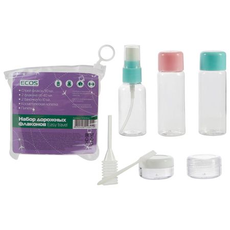 набор флаконов ECOS Easy travel 8 предмет пластик дорожный флакон douglas для путешествий travel set of empty bottles