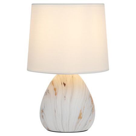 лампа настольная RIVOLI Damaris E14 40Вт керамика ткань белый