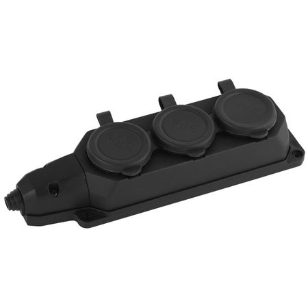 колодка 3 гнезда ЭРА каучуковая с заземлением 16A IP44 черная колодка 2 гнезда эра с зазeмлением белая