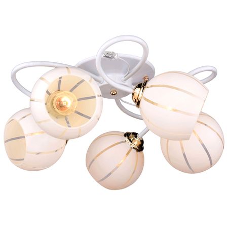 люстра потолочная РОССВЕТ Tetra 5х60Вт Е27 металл белый люстра потолочная россвет волна e27 3х60вт металл белый