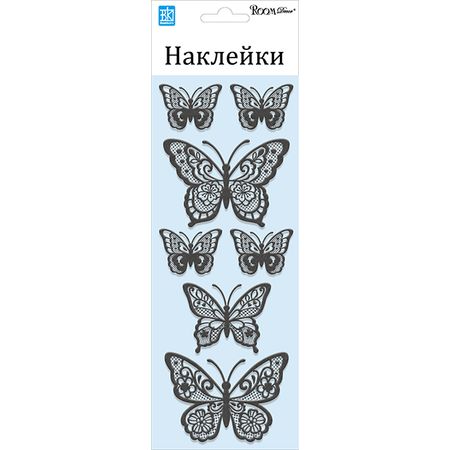 наклейка ROOMDECOR Мерцающие бабочки 10х25см, арт.RKA 7403 наклейка roomdecor анемон 32х50см арт rka 9306 вк