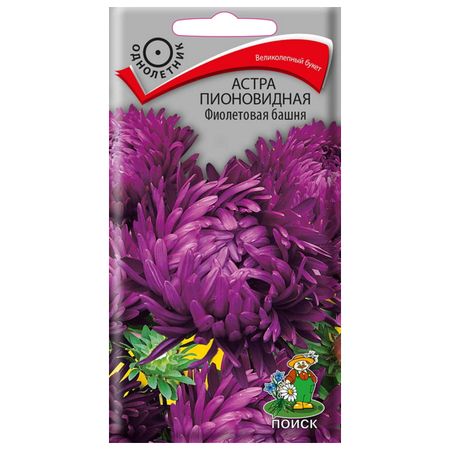 семена Астра пионовидная Башня фиолетовая ПОИСК 0,3г радужный кварц башня yoco