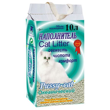 наполнитель PUSSY-CAT Океанический минеральный 10л 5,2кг