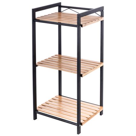 этажерка MY SPACE напольная 3 полки 38х34х78 черная бамбук