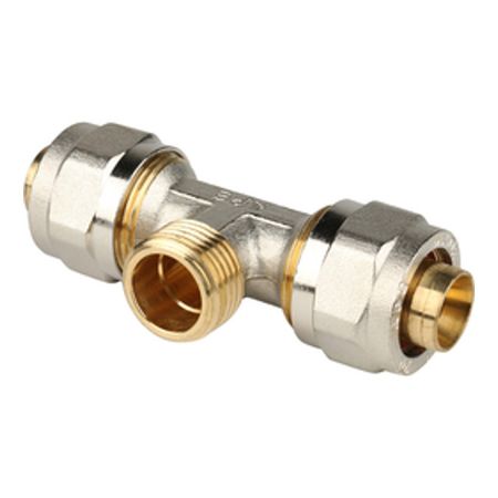 тройник обжим STOUT металлопластиковый 20х1/2 НРх20 угольник обжим stout металлопластиковый 20х20