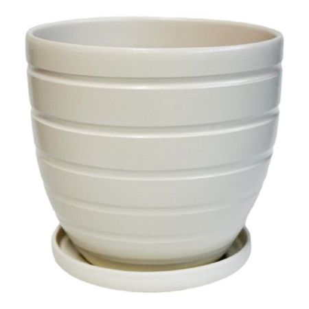 горшок керамический с поддоном Рельеф 4,7л d21см жемчуг горшок ливингрин толедо d 20см 3л мята с поддоном