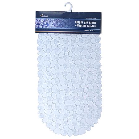 коврик для ванны Морская галька 36х69см антискользящий прозрачный коврик для ванны морская галька 36х69см антискользящий