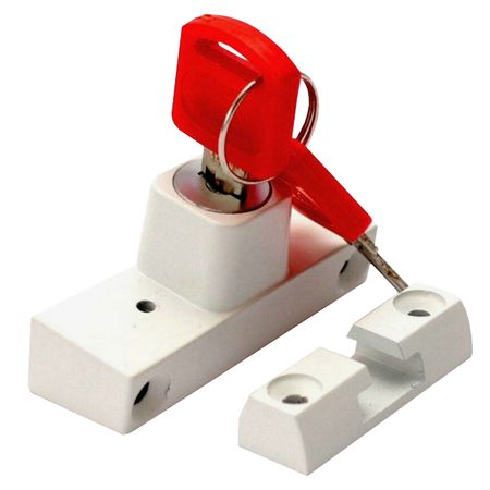 замок оконный детский блокирующий сталь белый замок оконный   блокирующий   белый