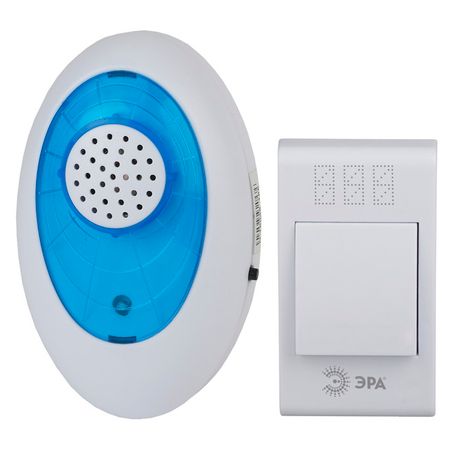 звонок ЭРА беспроводной 32 мелодии 2хАА IP20 белый синий huano микропереключатель кнопки мыши 90м 100м