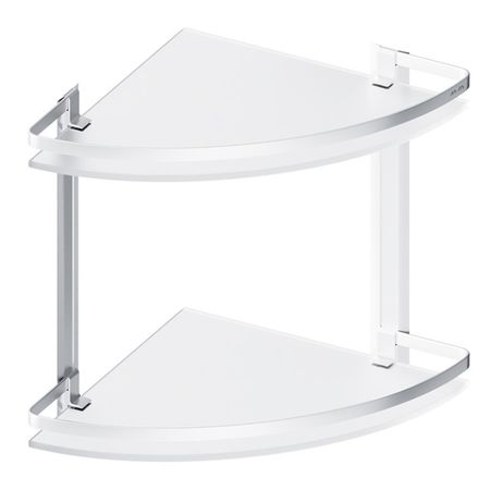 полка угловая AM.PM Sense L 2х уровневая аллюминий стекло хром мыльница настенная damixa jupiter аллюминий