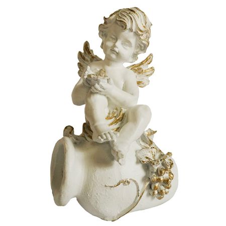 фигура садовая Ангел сидит на амфоре 31см
