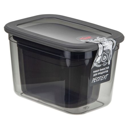 набор контейнеров IDEA Респект 3шт. 0,8л/1,3л/2,3л прямоугольные пластик прозрачные крышки для контейнеров 10 шт