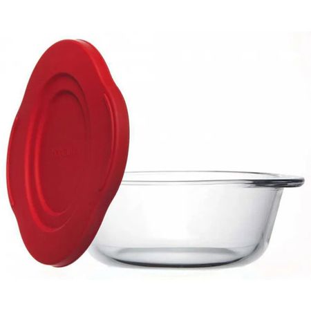 форма для запекания BORCAM 19х15,9х6,5см 840мл круглая с крышкой жаропрочное стекло форма для выпечки canamek силиконовая