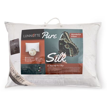 подушка LUNNOTTE Чистота/Pure 50х70см наполнитель чехла шелк 100%, арт.LNSLP50/SS наволочка tac 50х70см шелк мультиколор арт 1408 46825