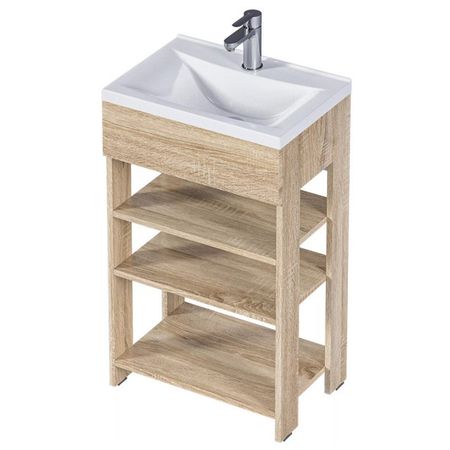тумба с раковиной Eva 50см 3 полки дуб сонома тумба прикроватная оливия 448х420х511мм белое дерево дуб сонома