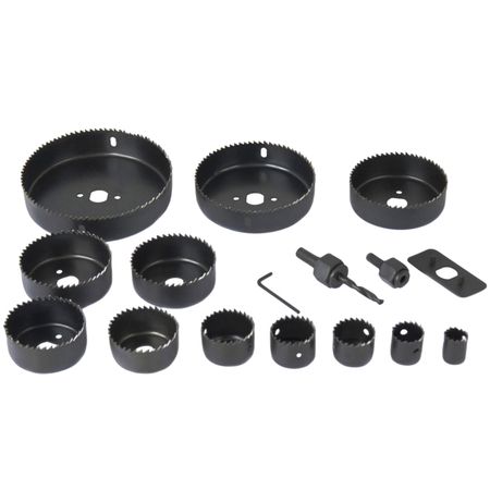 набор коронок ПРАКТИКА 12шт 19-127 мм + 2 адаптера разъём адаптера батареи xmsj