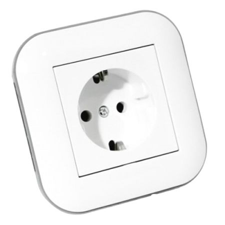 розетка 1 пост OVIVO Лофт с заземлением белый рамка 3 поста ovivo loft белый