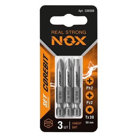 набор бит NOX 3 предмета PH1/ PZ2/ TORX 30-50 xingxi титановые болты m5 m6x10 12 15 20 25 30 35 мм torx