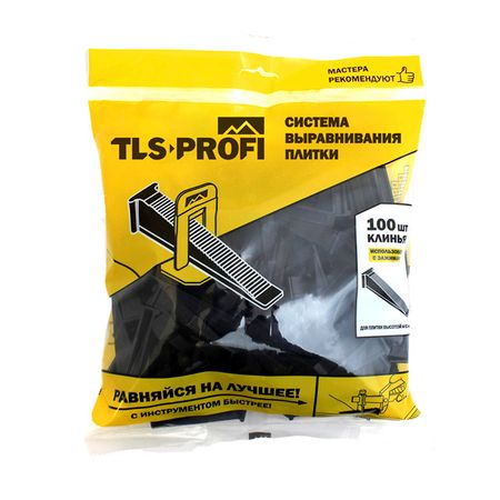 клинья для выравнивания плитки TLS 100шт зажимы для выравнивания плитки tls 1мм 100шт