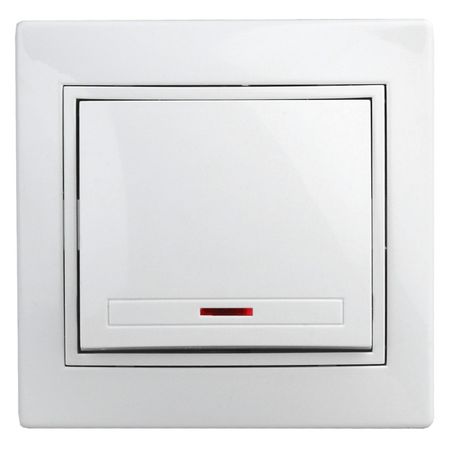 выключатель 1-клавишный с подсветкой INTRO Plano белый