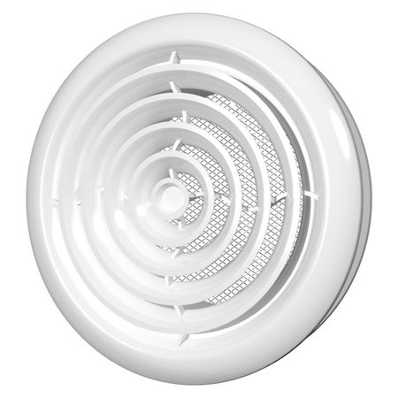 диффузор потолочный со стопорным кольцом и фланцем АБС D100 белый