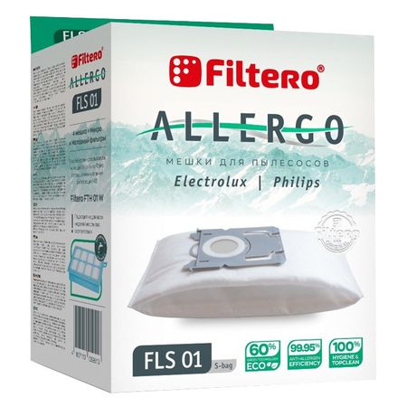 пылесборники FILTERO FLS 01 (4) Allergo для Electrolux, Philips elesesafe clear   501 фильтр для респиратора 6200 7502 6800