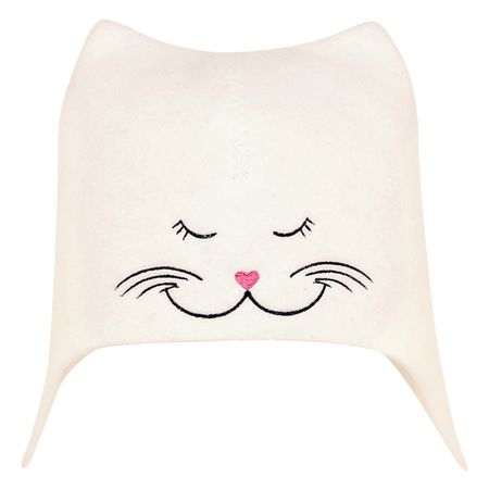 шапка для бани Кошечка фетр с вышивкой белый шифоновая занавеска tounw белая с очной вышивкой