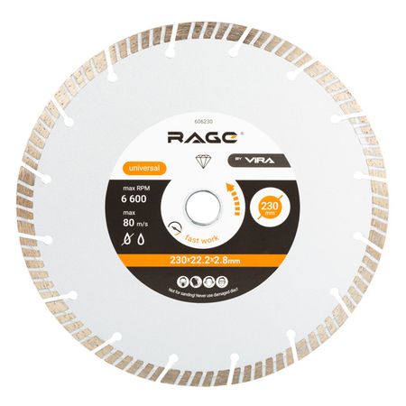 диск алмазный RAGE by VIRA 230х22,2х2,8мм турбосегментный диск алмазный monogram special 125х22мм турбосегментный