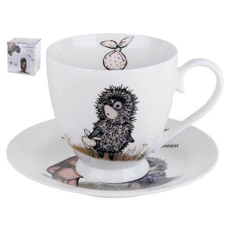 чашка с блюдцем QUINSBERRY Ежик в тумане 440мл фарфор под.уп. статуэтка ежик homyl