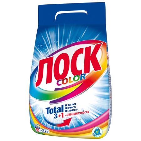 порошок стиральный ЛОСК Колор 2,7кг порошок для стирки белья washing tone колор 400 г