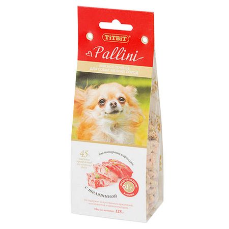 лакомство для собак TITBIT Pallini Печенье c телятиной 125г кабошоны из смолы рыбий печенье 10 шт ywbeads 13x18 мм