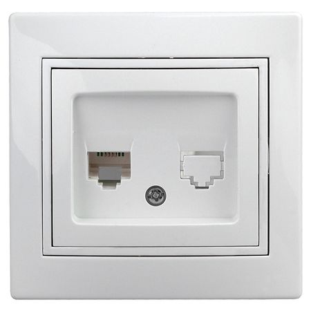 розетка 2 поста INTRO Plano информационная RJ45 белый