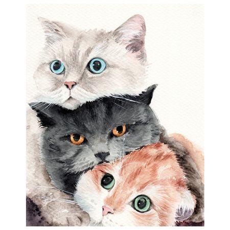 постер КОТЯТА канвас 400х500мм современный печатный постер на холсте