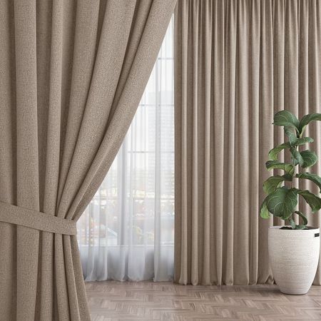 комплект штор на шт.ленте ВОЛШЕБНАЯ НОЧЬ рогожка 165Х270см 2шт какао, арт.722430 скатерть волшебная ночь какао 120х165 см