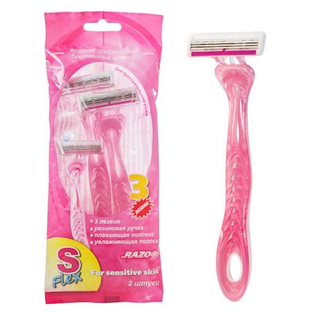 станок для бритья RAZO S-flex 2шт. 3 лезвия плавающая головка женский одноразовый женский станок для бритья bic miss soleil 2шт одноразовый женский