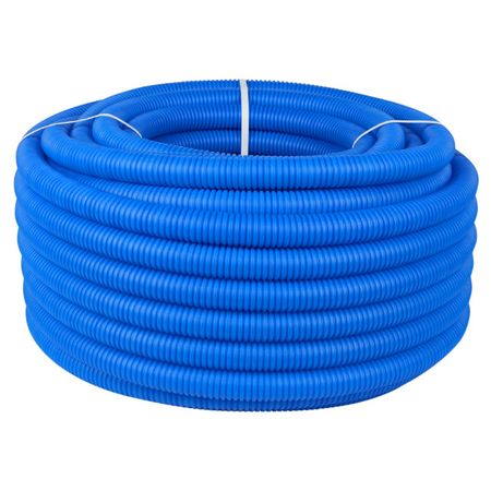 труба защитная гофрированная 25мм синяя бухта 50м ошейники шлейки yami yami амуниция светоотражающий поводок титан синий 25мм 3 0м синий