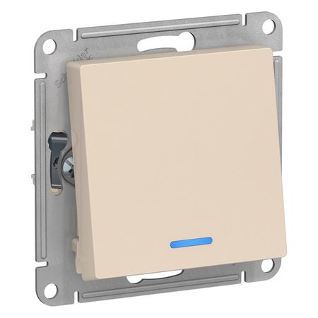 переключатель 1-клавишный SYSTEME ELECTRIC Atlas Design 10А с/и бежевый переключатель 1 клавишный atlas design шампань