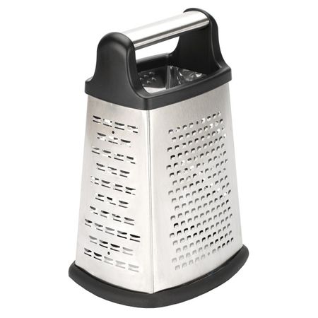 терка ATTRIBUTE Razor 4-х гранная универсальная без поддона нерж.сталь, пластик терка mallony nimbus 24см плоская без поддона нерж