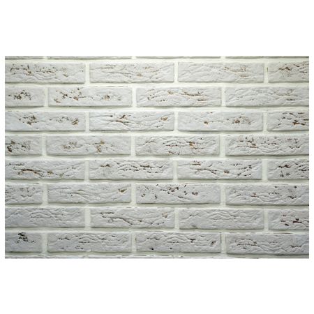 плитка декоративная гипсовая КАСАВАГА Под кирпич арт. 0317 белая коричневая плитка декоративная гипсовая касавага кирпич ручной формовки арт 400 белая