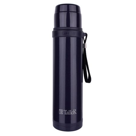 термос TALLER Грант 0,9л нопка-клапан нерж.сталь, пластик термос apollo teatro 0 48л узкое горло с индикатором температуры нерж силикон