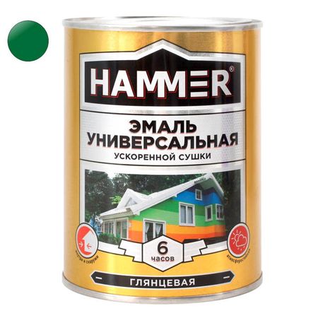 эмаль алкидная HAMMER ускоренной сушки 0,9кг зеленая, арт.ЭК000135034