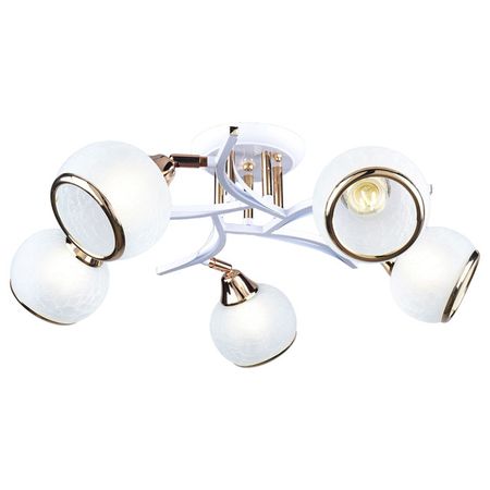 люстра потолочная РОССВЕТ Альма 5х60Вт Е27 металл белый+золото люстра потолочная россвет волна e27 3х60вт металл белый