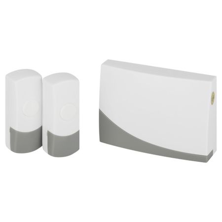 звонок ЭРА беспроводной 2 кнопки до 100м IP44 2 мелодии белый канцелярские кнопки moonbiffy прозрачные 40 шт